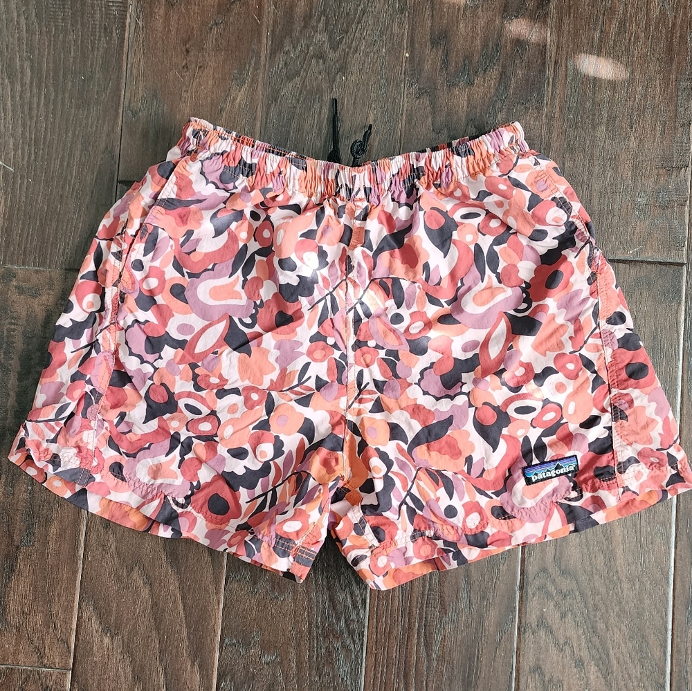 Patagonia Women's Pink Floral Athletic Shorts
